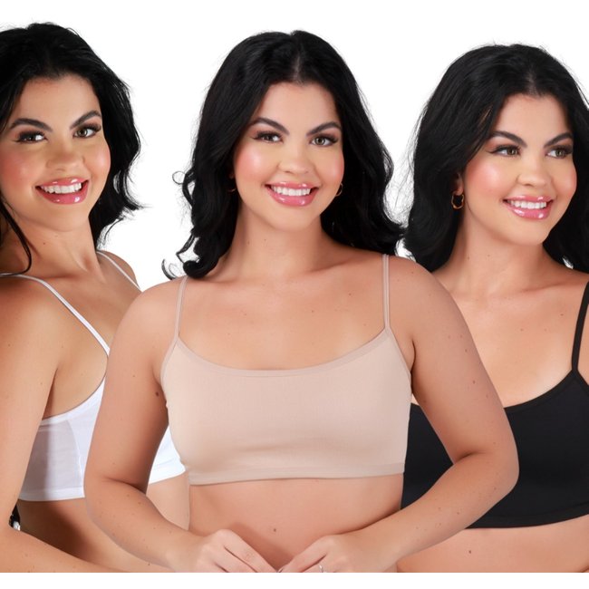 Kit 3 Top Fitness Reflexo Íntimo Sem Bojo Alça Fina Para Treino Academia Multicolorido