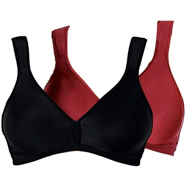 Kit com 2 Sutiãs sem Aro e sem Bojo Olimpo Conforto Demillus 61004 Preto
