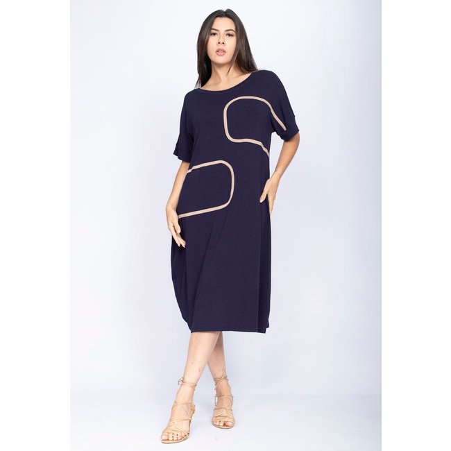 Vestido Amazonia Vital Tribalê Malha Midi Plus Azul