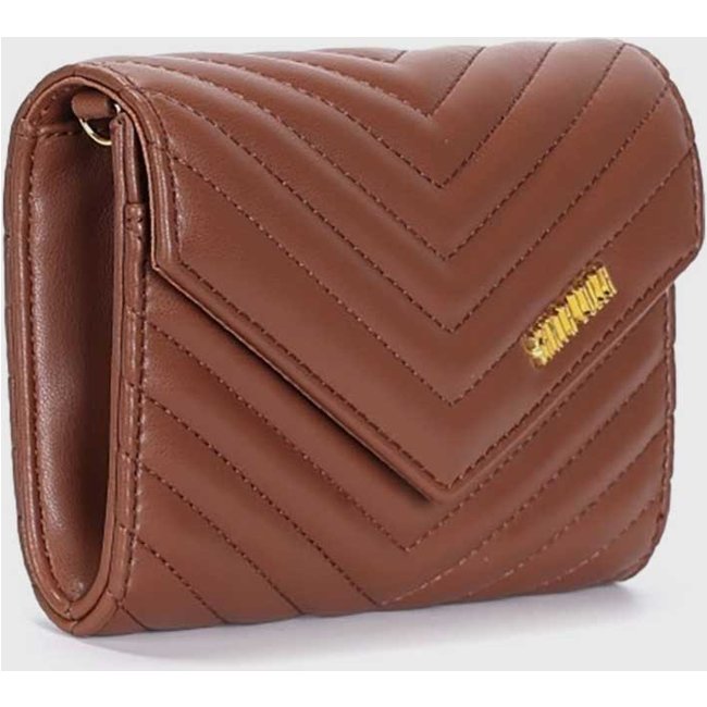Carteira Feminina Santa Lolla Matelassada Chevron Marrom