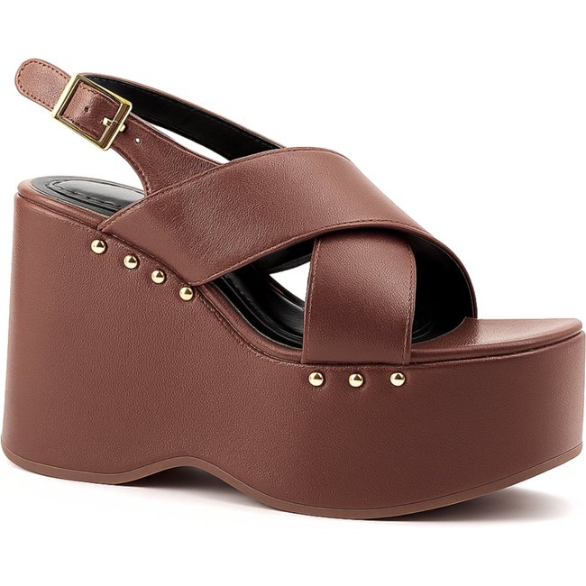 Sandália Feminino Anabela Plataforma 182178 Floter Cacau