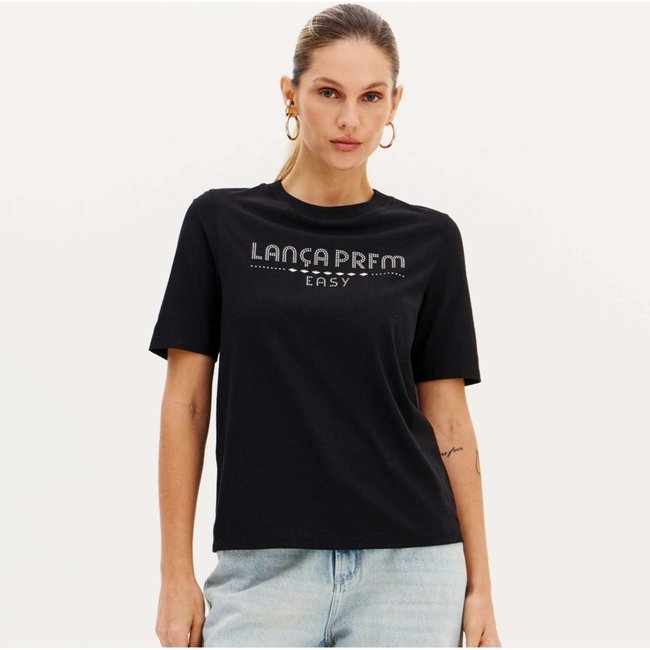 Camiseta Easy Lança Perfume Manga Curta Ve26 Preto Feminino
