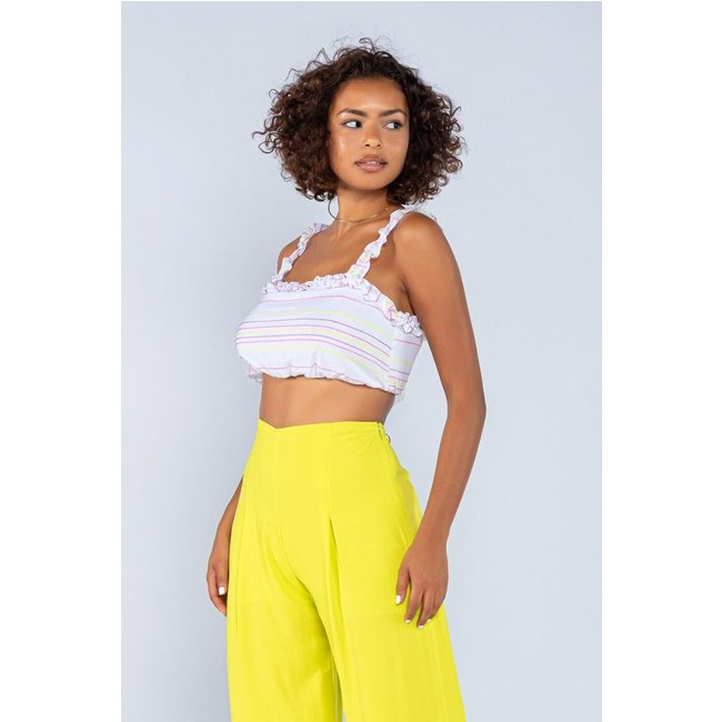 Top cropped liocel prespontado babadinho Rosa
