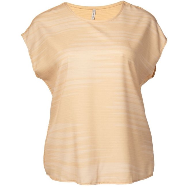 Blusa Feminina Habana Plus Size Textura Listras Bege