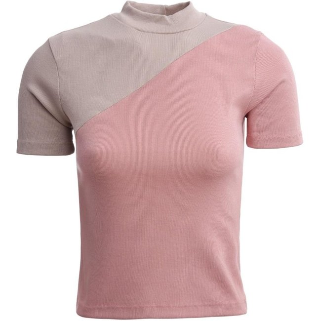 Blusa Manga Curta Autentique Feminina BEGE/BEGE/ROSA CLARO