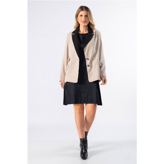 Blazer alfaiataria com ombreiras Cinza