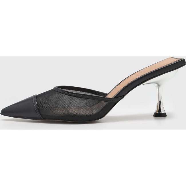 Scarpin Feminino Santa Lolla Salto Taça Tela Preto