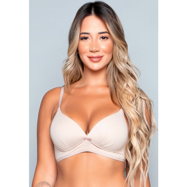Sutiã Bella Fiore Modas com Bojo Molinho Flex sem Arco Soft Bege