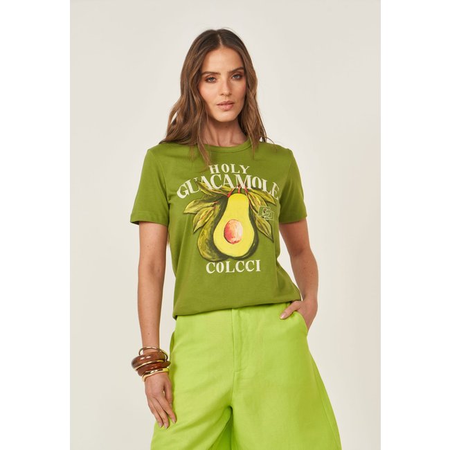 Camiseta Feminina Colcci Estampada Holy Guacamole Verde