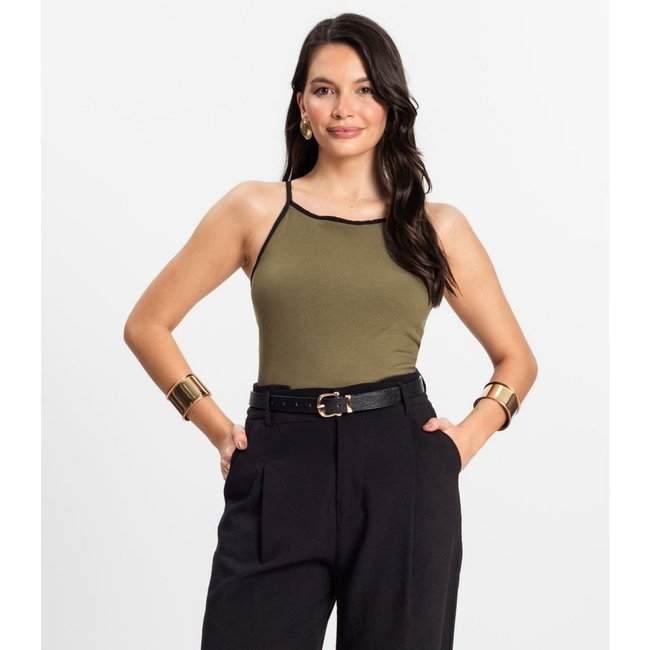 Regata Feminina em Ribana de Viscose Rovitex Verde
