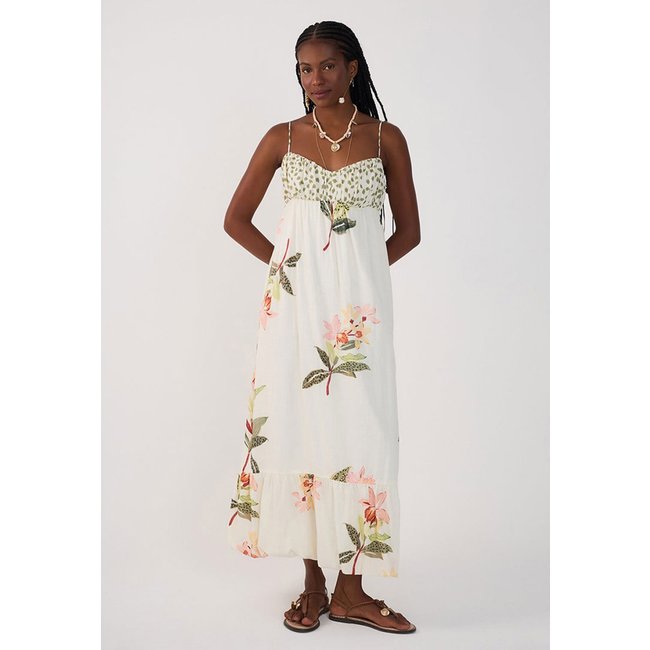 Vestido Dress To Midi Floral Off-White