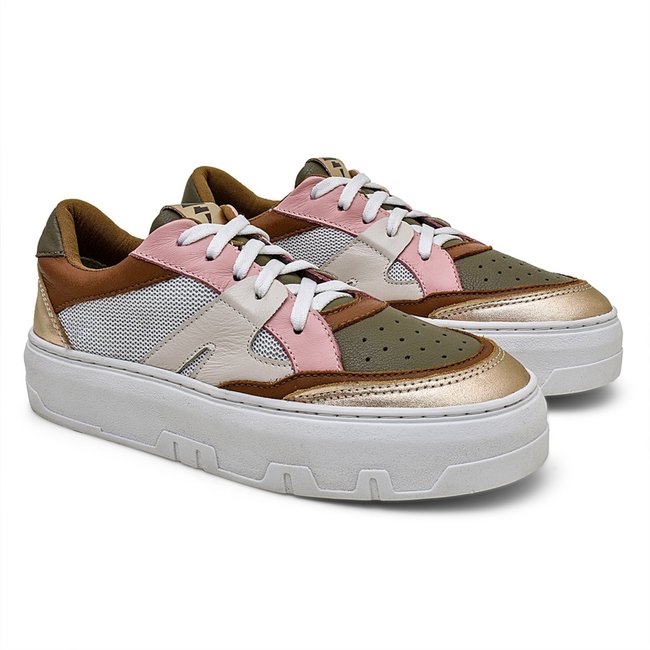 Tenis Feminino Ipê Mulato Couro Premium Casual Classico Urban Ouro Dourado
