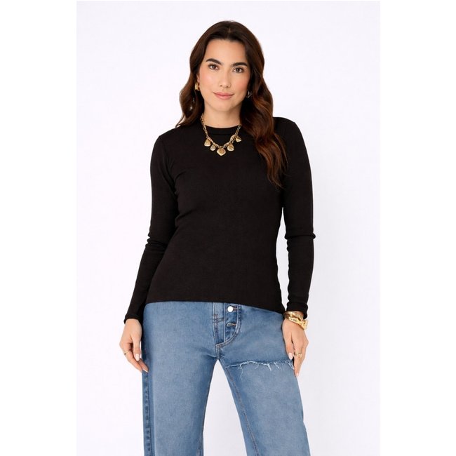 Tshirt Segunda Pele D Bell Outlet Fashion Manga Longa Preto