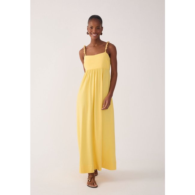 Vestido Feminino Dress To Alças Detalhadas Amarelo