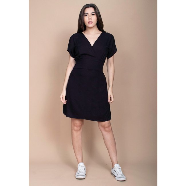 Vestido Cabanafree Curto Viscose Elastex nas Costas Preto