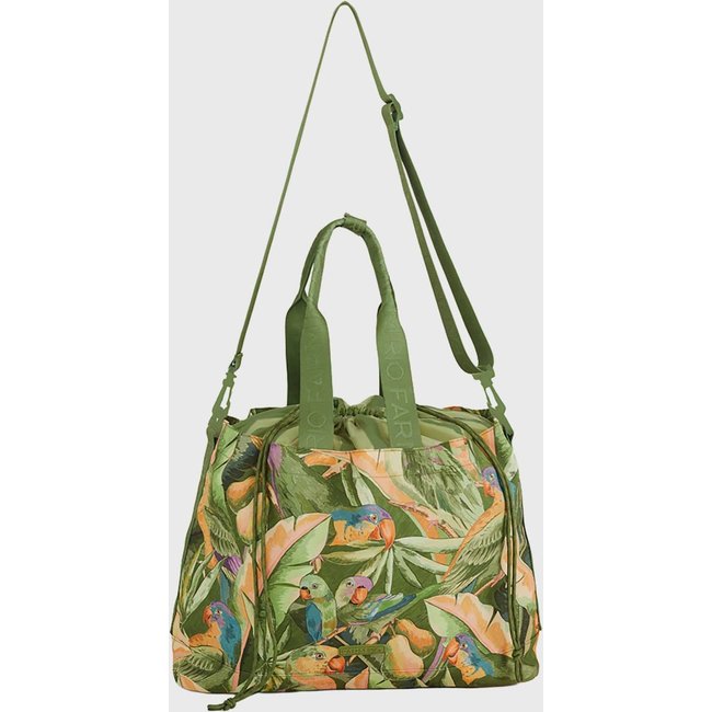 Bolsa Média Feminina FARM Carioca Passarim Estampada Verde