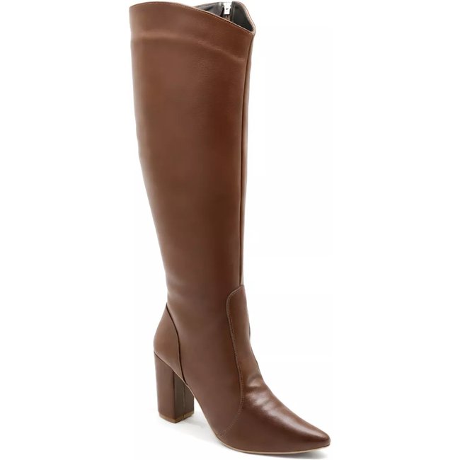 Bota Feminina Country Cano Alto Bico Fino Salto Grosso 1818 Cacau
