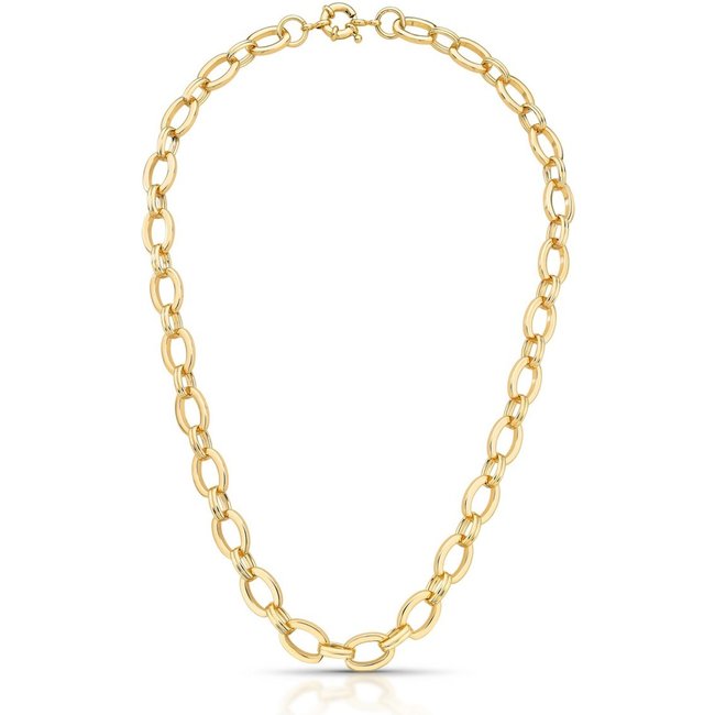 Infantil - Colar Elos Oval Fecho Bóia Semijoia Banhada a Ouro 18K Ania Store