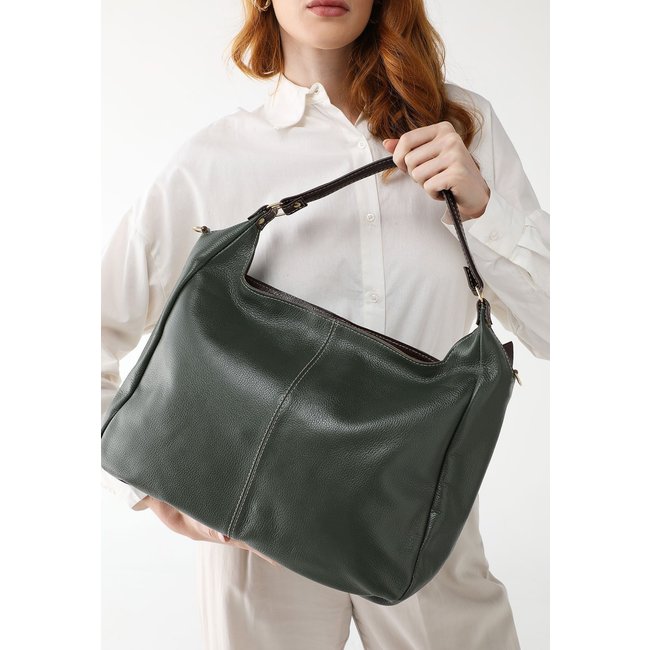 Bolsa SN Couros Suiça Verde/Marrom