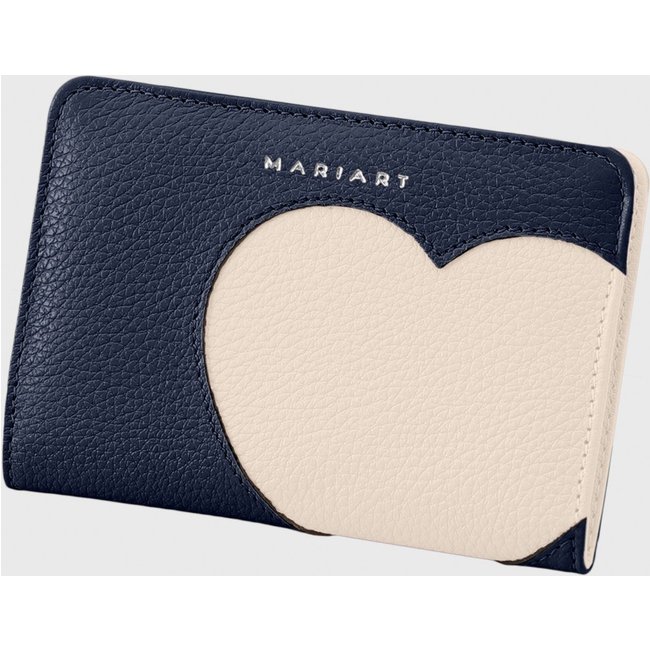 Carteira de Couro Mariart 669 Marinho/Off White