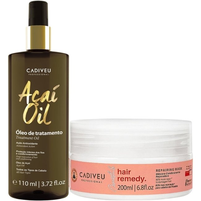Kit Cadiveu Professional Essentials Hair Remedy Máscara e Açaí Oil 110 (2 produtos)