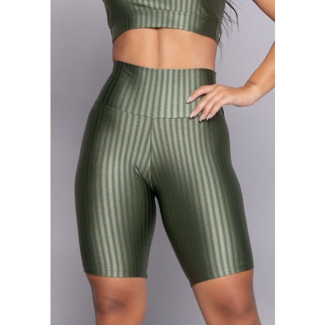 Bermuda New Zig Ciclista Fitness 3D Ikat Feminina Verde