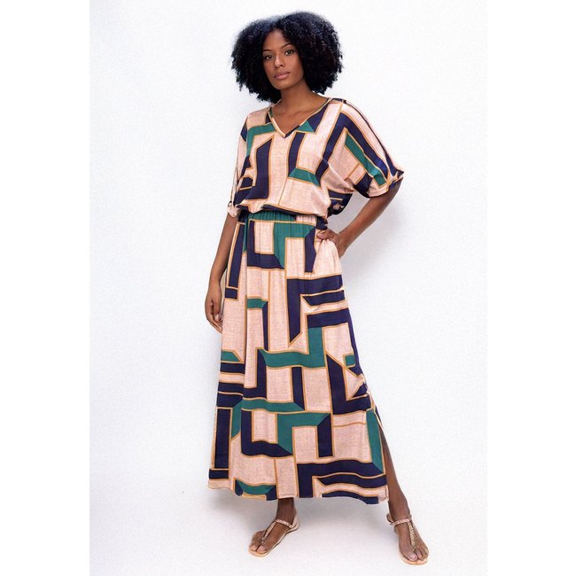 Vestido Longo Plano Estampa Chapada de Areia