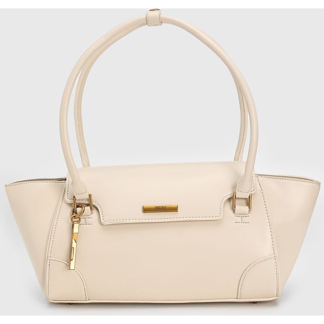 Bolsa Feminina Santa Lolla Estruturada Detalhe Metálico Bege