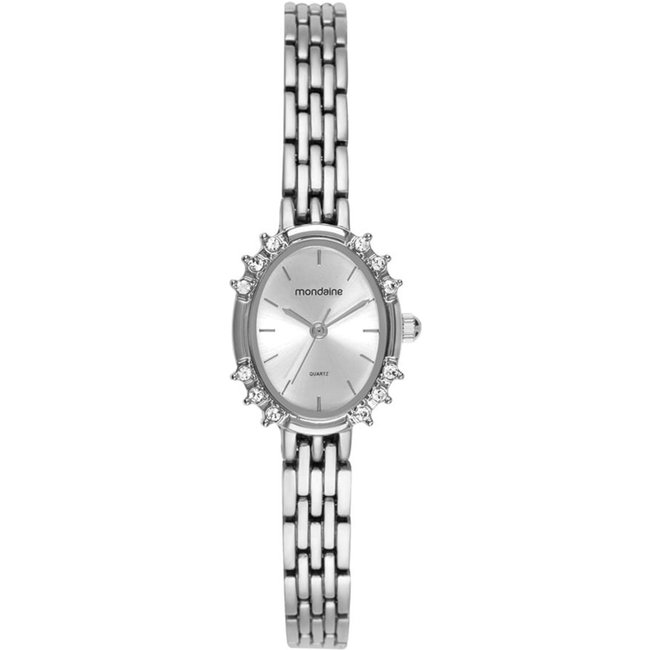 Relógio Feminino Mondaine Oval Prata Madreperola Mondaine