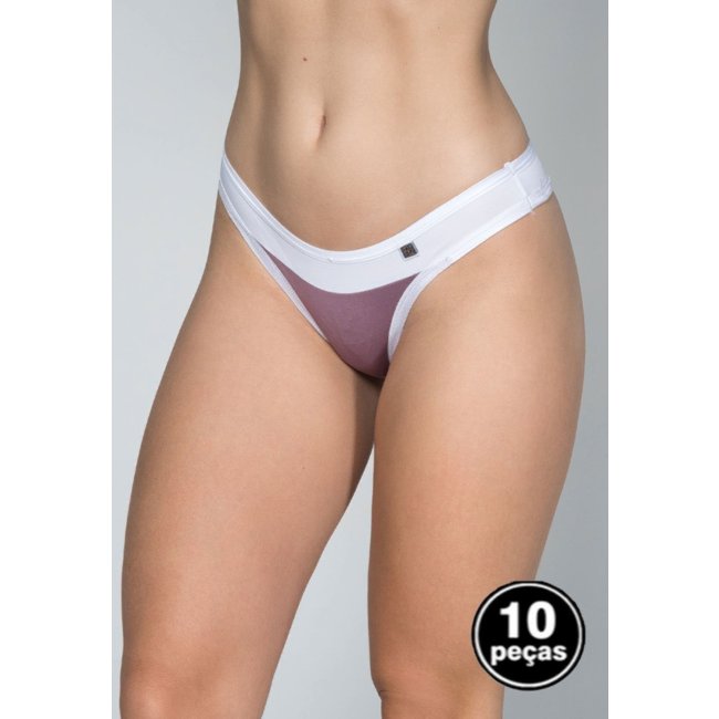 Kit 10 Calcinha Tanga Bandeira Bella Fiore Modas Multicolorida