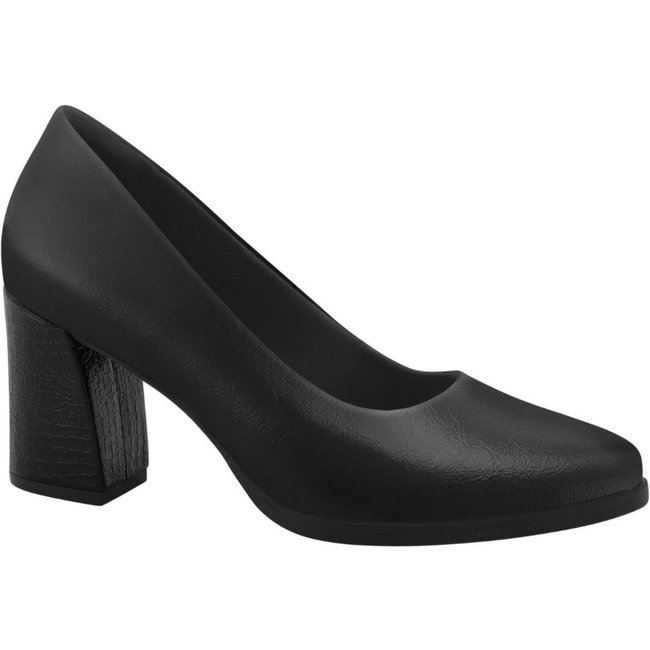 Sapato Feminino Salto Alto Bloco Preto Comfortflex 2678301-1