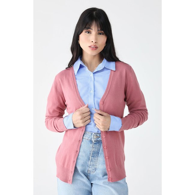 Cardigan Facinelli Liso Rosa
