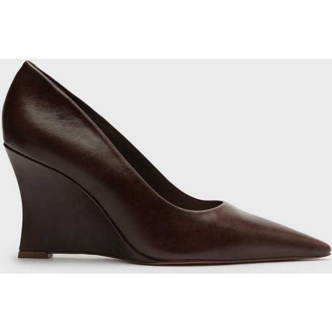 Scarpin Arezzo Salto Anabela Bico Fino Marrom Escuro