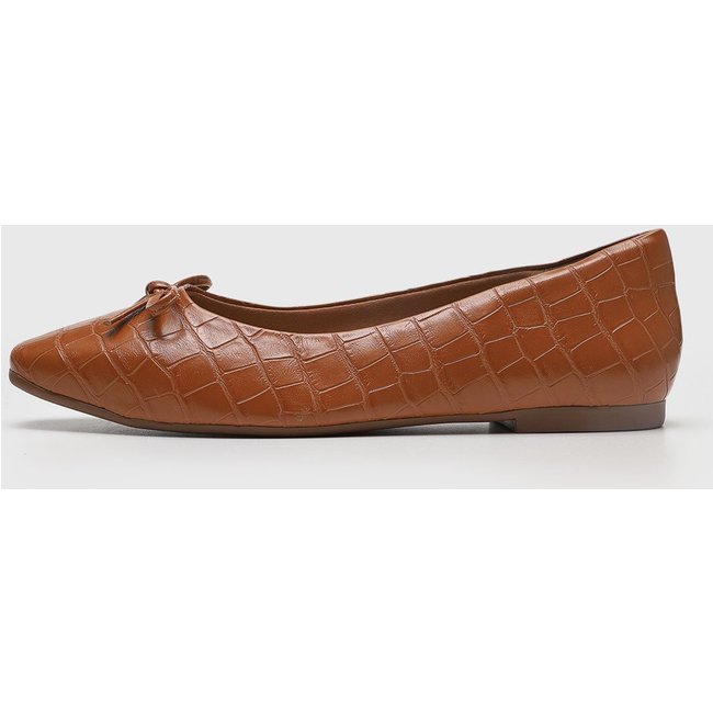 Sapatilha Feminina cê Croco Laço Marrom