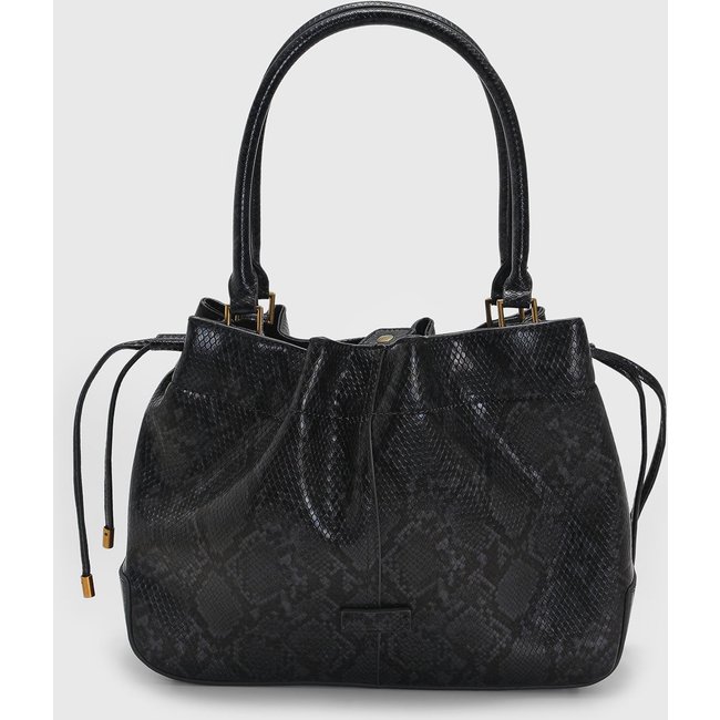 Bolsa Média Feminina Santa Lolla Cobra Preta