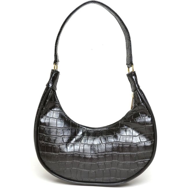 Bolsa Feminina Anna Andrade Bolsa Pequena De Ombro Meia Lua Casual Moda Blogueira Preta