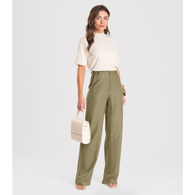 Calça Wide Leg Feminina Dianna Verde