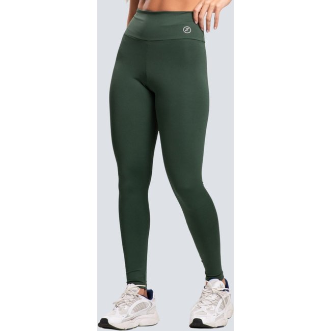 Legging Fit One Element Suplex Cós Alto Zero Transparência Verde Militar