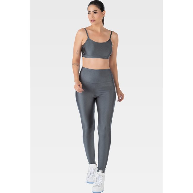 Conjunto Fitness Cirrê Calça e Top Summer Soul Cinza