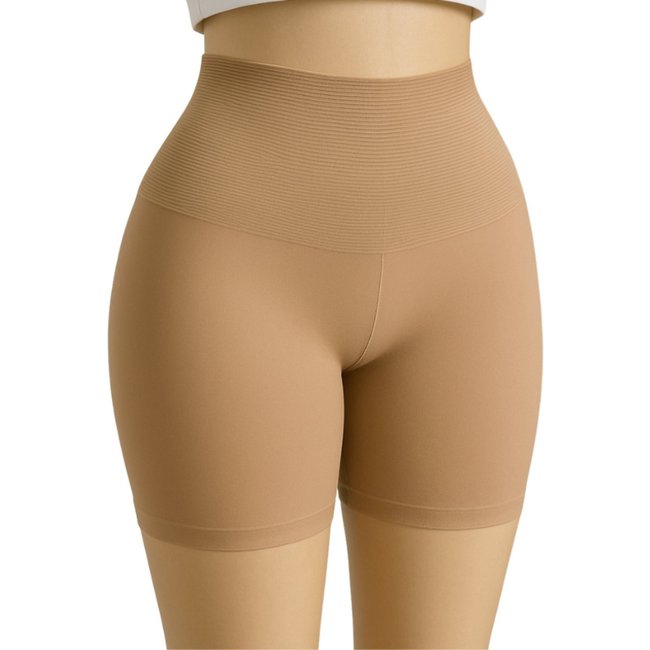 Bermuda Modeladora Reflexo Íntimo Short Segunda Pele Plus Size Compressora Cintura Alta Bege