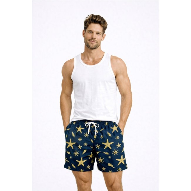 Bermuda Verão D Bell Outlet Fashion Estampa Estrela do Mar Azul
