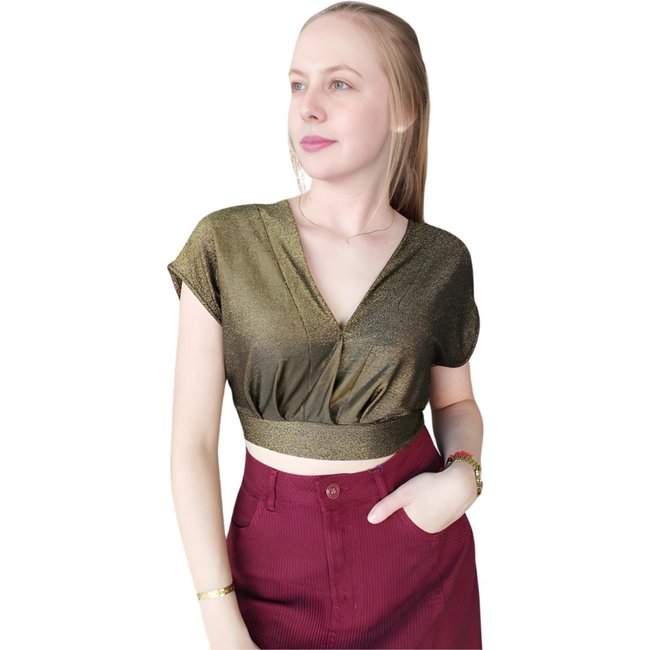 Blusa Solta Brilho Flor De Lis