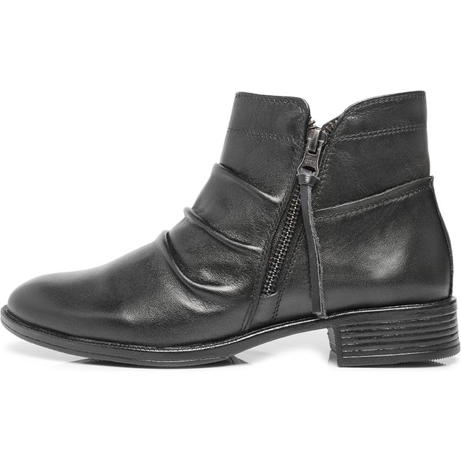 Bota Chelsea Cano Curto Feminina Ferrile Em Couro 5849 Preta