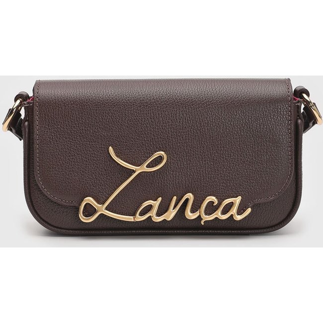 Bolsa Feminina Lança Perfume Logo Metal Café