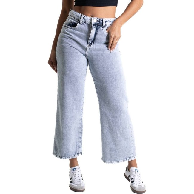 Calça Jeans Sawray Wide Leg Cropped - 280880 - Azul - Sawary