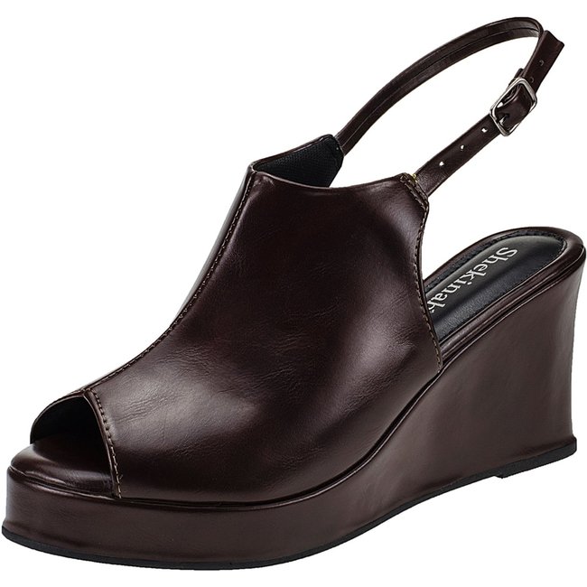 Sandália Salto Open Boot Anabela Salto Alto Bloco Grosso Ankle Boots Shekinah Confortável Moda Marrom