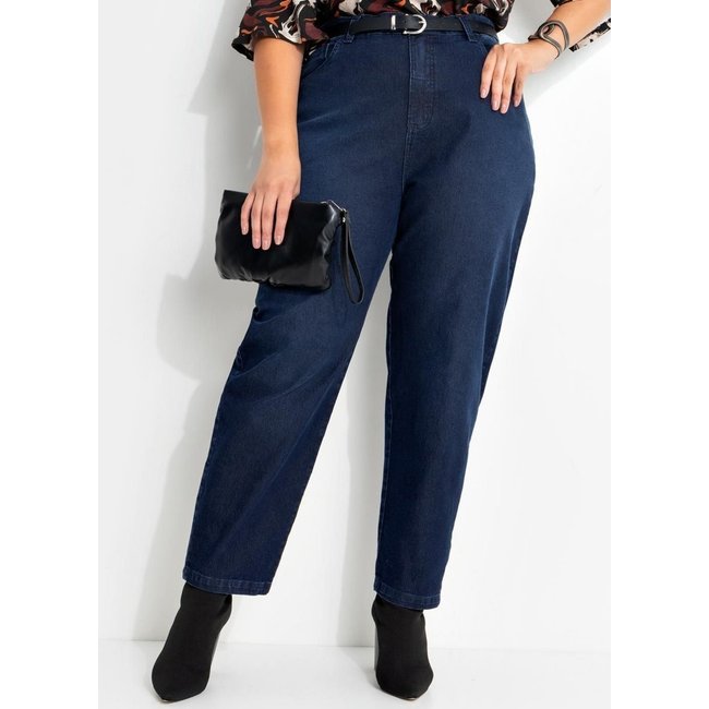 Calça Em Jeans Jeans Escuro Marguerite