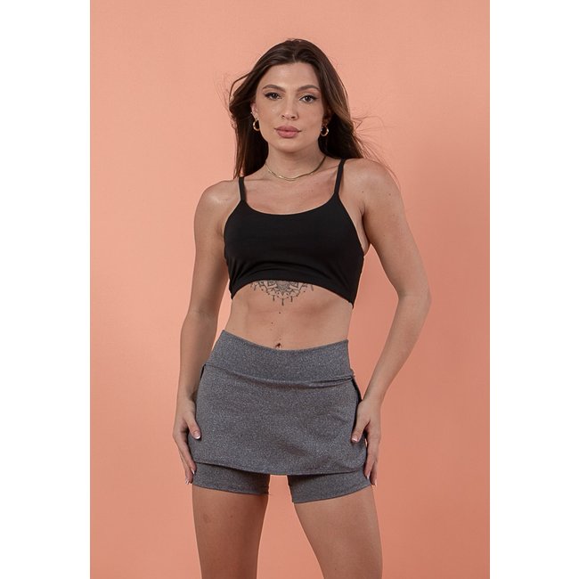 Short Saia Diluxo Cinza
