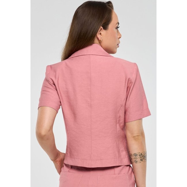 Blazer PKS Alfaiataria Em Viscose Rosê
