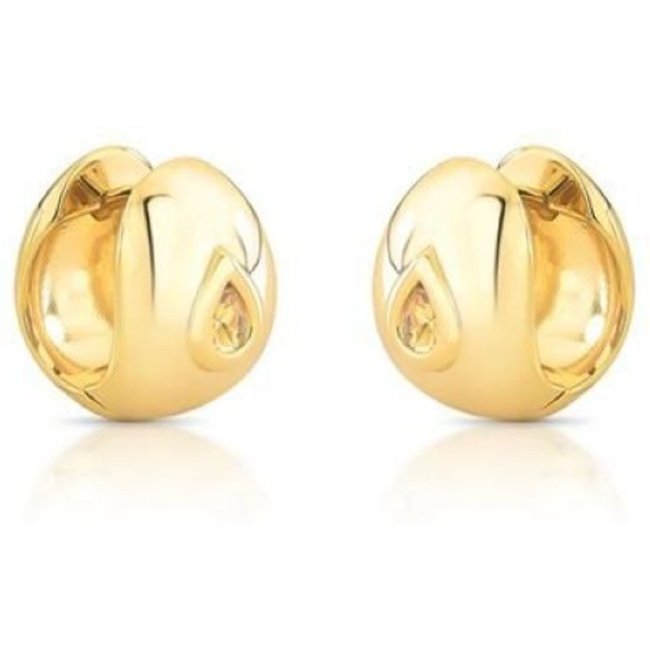 Infantil - Brinco Argola P Abaulada com Cristal Gota Semijoia Banhado a Ouro 18K Ania Store